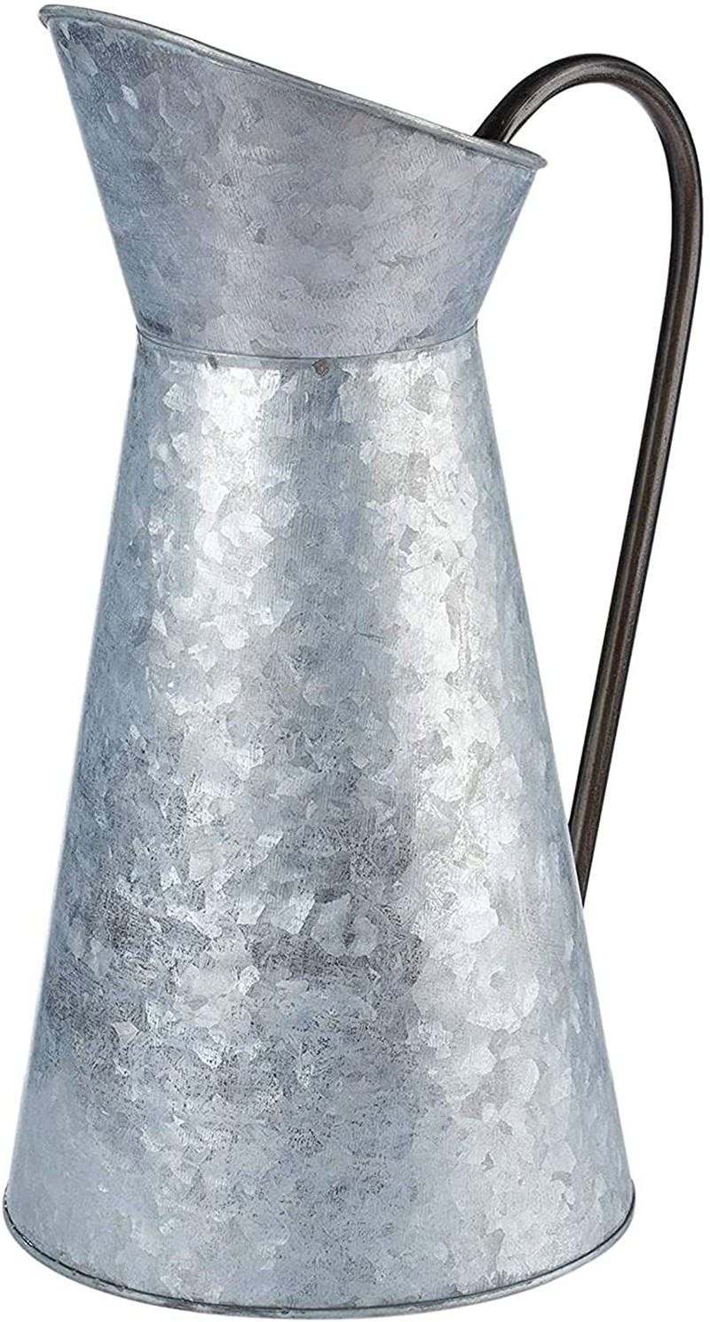 Juvale Rustic Galvanized Vase with Handle, Watering Can for Home Decor (12 Inches) Home & Garden > Decor > Vases Juvale Default Title  