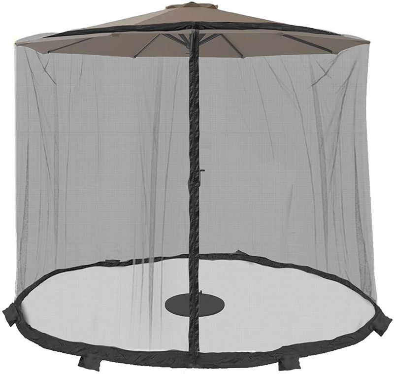 Ontheway 7.5-11Ft Patio Umbrella Mosquito Netting, Universal Canopy Umbrella Net with Zipper Door and Adjustable Rope… Sporting Goods > Outdoor Recreation > Camping & Hiking > Mosquito Nets & Insect Screens ontheway Black  