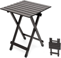 Folding Camping Table - Lightweight Aluminum Portable Picnic Table, 18.5L X 18.5W X 24.5H Inch for Cooking, Beach, Hiking, Travel, Fishing, BBQ, Indoor Outdoor Small Foldable Camp Tables Sporting Goods > Outdoor Recreation > Camping & Hiking > Camp Furniture SUNNYFEEL Brown  