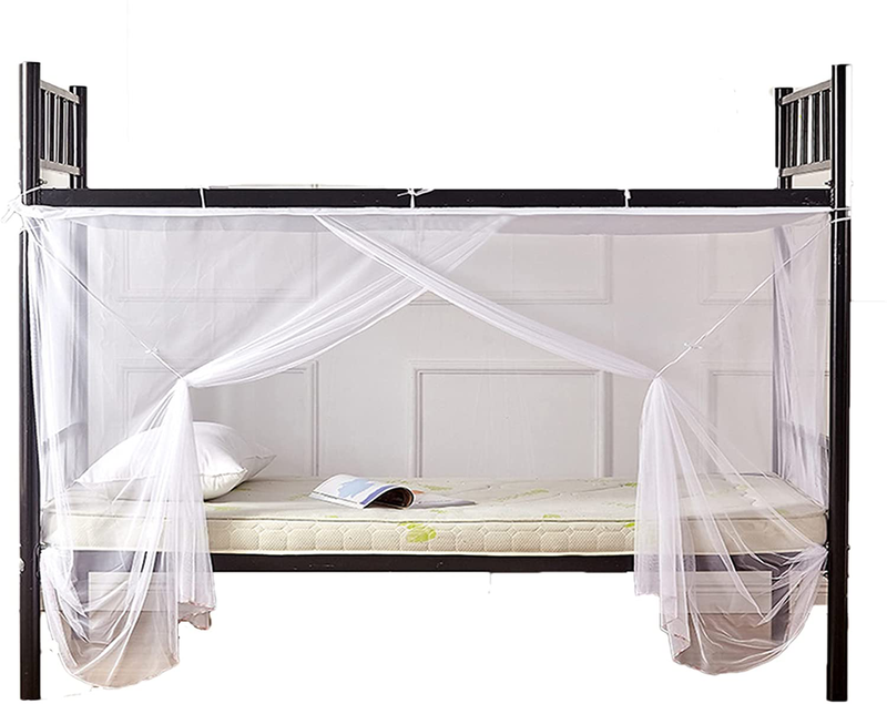 Qubanda Dorm Home Bunk Nets Bed Curtains Cloth Bed Canopy Blackout Students Curtain Shading Nets Breathable Dustproof Single Sleeper (A-White, 1 Mosquito Net (35.476.8IN)) Sporting Goods > Outdoor Recreation > Camping & Hiking > Mosquito Nets & Insect Screens Qubanda   