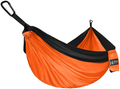 Hieha Camping Hammock - Single Parachute Hammock (2 Tree Straps & D-Shaped Carabiners 5+1 Loops/13ft Included) Lightweight Nylon Portable Hammock for Hiking, Travel, Backpacking, Beach, Yard Gear