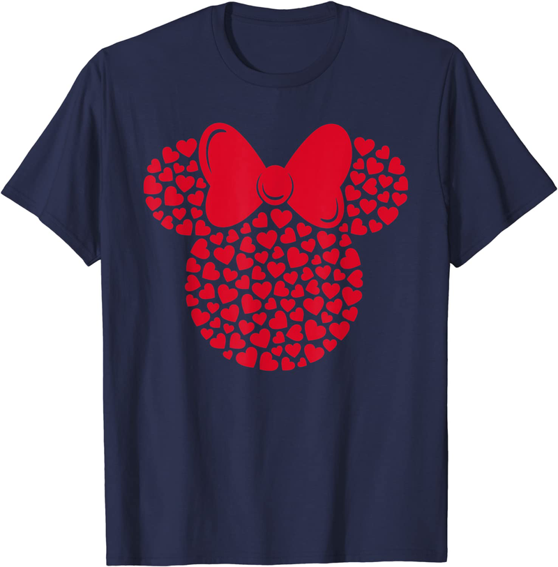 Disney Minnie Mouse Icon Filled with Hearts T-Shirt Home & Garden > Decor > Seasonal & Holiday Decorations Disney Navy Men Small
