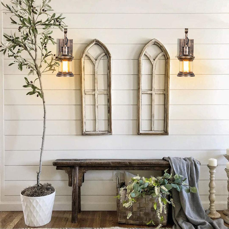 Rustic Wall Light Fixtures, Oil Rubbed Bronze Finish Indoor Vintage Wall Light Wall Sconce Industrial Lamp Fixture Glass Shade Farmhouse Metal Sconces Wall Lights for Bedroom Living Room Cafe(2 Pack) Home & Garden > Lighting > Lighting Fixtures > Wall Light Fixtures KOL DEALS   