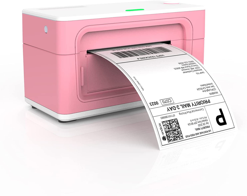 MUNBYN Thermal Label Printer 4x6, 150mm/s Direct Desktop USB Thermal Shipping Label Printer for Shipping Packages Postage Home Small Business, Compatible with Etsy, Shopify,Ebay, Amazon, FedEx, UPS Office Supplies > Office Equipment > Label Makers MUNBYN Pink  