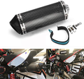 JFG RACING Slip on Exhaust 1.5-2 Inlet Stainelss Steel Muffler with Moveable DB Killer for Dirt Bike Street Bike Scooter ATV Racing  JFG RACING E  