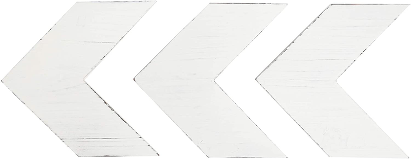 MyGift Vintage White Wood Wall-Mounted Decorative Arrowhead Chevrons Wall Decor, Set of 3 Home & Garden > Decor > Artwork > Sculptures & Statues MyGift   