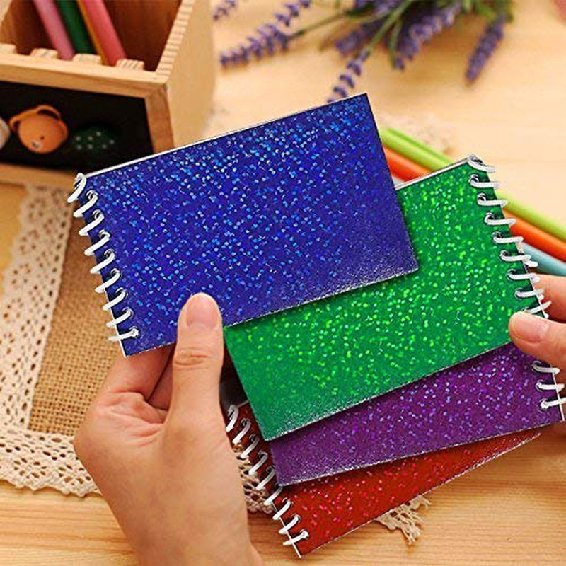 Kicko Mini Spiral Prism Notepads - 2.25 X 3.5 Inches - 20 Pages Each - 24 Pack - Assorted Colors Mini Spiral Bound Memo Pad, Pocket Size - for Kids Great Party Favors, Bag Stuffers, Fun, Gift, Prize