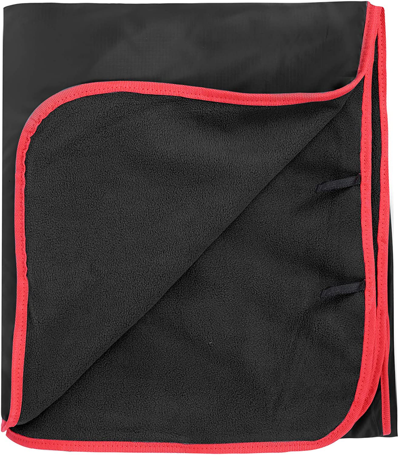 REDCAMP Large Waterproof Stadium Blanket for Cold Weather, Soft Warm Fleece Camping Blanket Windproof for Outdoor Sports, Blue/Red/Black/Grey Home & Garden > Lawn & Garden > Outdoor Living > Outdoor Blankets > Picnic Blankets REDCAMP Outer Black/Inner Black  