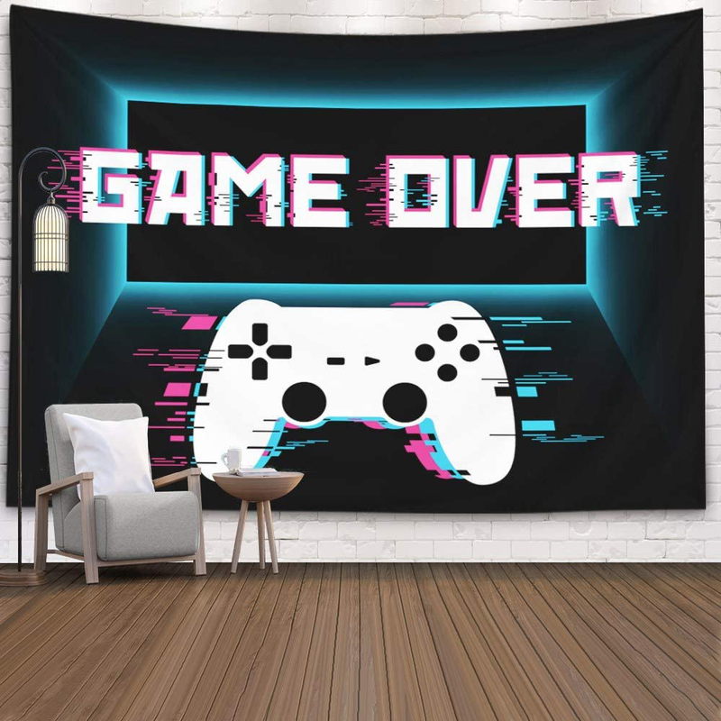 Crannel Gaming Wall Tapestry, Conceptual Abstraction Modern Controller Realistic Game Wireless Mockup Tapestry 80x60 Inches Wall Art Tapestries Hanging Dorm Room Living Home Decorative,Black Blue Home & Garden > Decor > Artwork > Decorative TapestriesHome & Garden > Decor > Artwork > Decorative Tapestries Crannel Black Blue 80" L x 60" W 