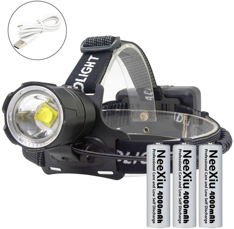 NeeXiu Headlamp LED Head Torch 12000 Lumens Head Torches Super Bright LED Head Lamp, Hands-Free Flashlight for Camping,Riding,Running,Walking The Dog,Fishing,Hunting,Reading,Car Repairing Hardware > Tools > Flashlights & Headlamps > Flashlights NeeXiu Default Title  