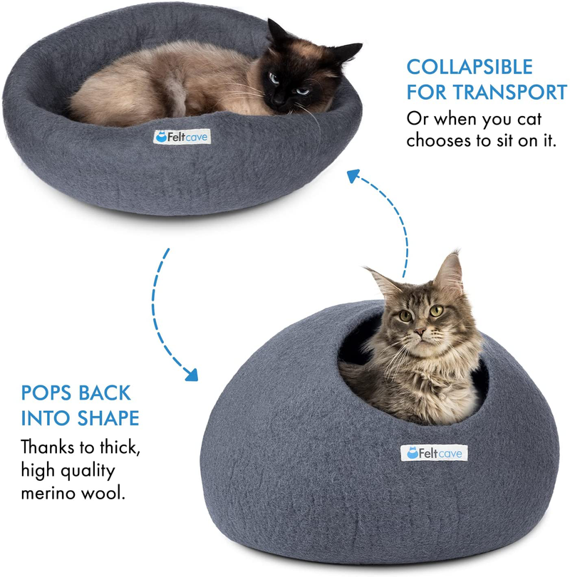 Feltcave Extra Large Cat Cave Bed, Handmade Cat Hideaway, Wool Cat Cave Large, Wooly Cave for Cats Hideout, Felt Cat Cave Beds for Indoor Cats Animals & Pet Supplies > Pet Supplies > Cat Supplies > Cat Beds Feltcave   