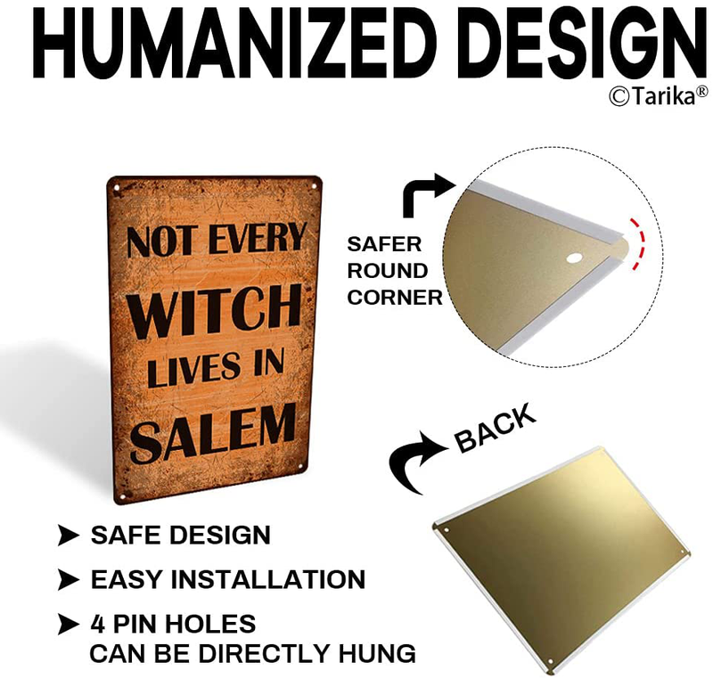 Not Every Witch Lives in Salem Halloween Decoration Iron Poster Painting Tin Sign Vintage Wall Decor for Cafe Bar Pub Home Beer Decoration Crafts