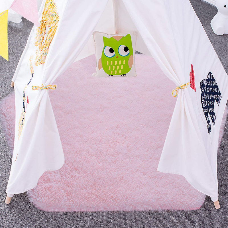 Junovo Ultra Soft Rug for Nursery Children Room Baby Room Home Decor Dormitory Hexagon Carpet for Playhouse Princess Tent Kids Play Castle, Diameter 4.6 Ft, Pink Sporting Goods > Outdoor Recreation > Camping & Hiking > Tent Accessories junovo   