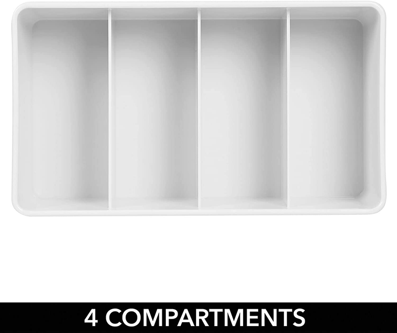 Mdesign Plastic Food Storage Organizer Bin Box Container - 4 Compartment Holder for Packets, Pouches, Ideal for Kitchen, Pantry, Fridge, Countertop Organization - 4 Pack - White Home & Garden > Kitchen & Dining > Food Storage mDesign   