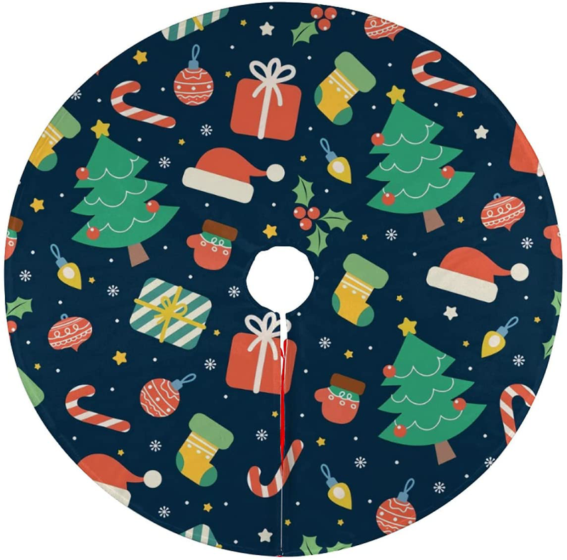 Mickey and Minnie Christmas Tree Skirt 36 Inch Xmas Tree Skirts Decorations for Holiday Party Tree Mat Halloween Christmas Decorations Home & Garden > Decor > Seasonal & Holiday Decorations > Christmas Tree Skirts JEEFANS Christmas Tree  