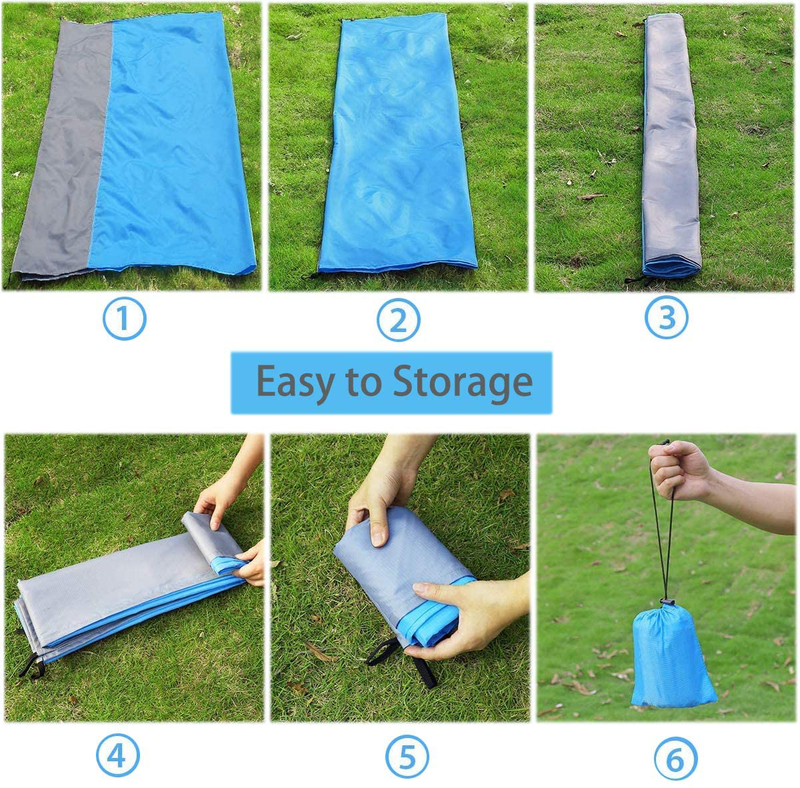 Fashion Beach Blanket, Oversize 108" x 120" for 10-12 Adult Waterproof Outdoor Portable Picnic Mat with 4 x Stakes & Corner Pockets - Beach Mat for Travel, Camping, Hiking, Music Festivals, BBQ (Blue) Home & Garden > Lawn & Garden > Outdoor Living > Outdoor Blankets > Picnic Blankets Epesl   