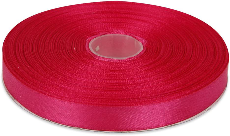 Topenca Supplies 3/8 Inches x 50 Yards Double Face Solid Satin Ribbon Roll, White Arts & Entertainment > Hobbies & Creative Arts > Arts & Crafts > Art & Crafting Materials > Embellishments & Trims > Ribbons & Trim Topenca Supplies Fuchsia 1/2" x 50 yards 