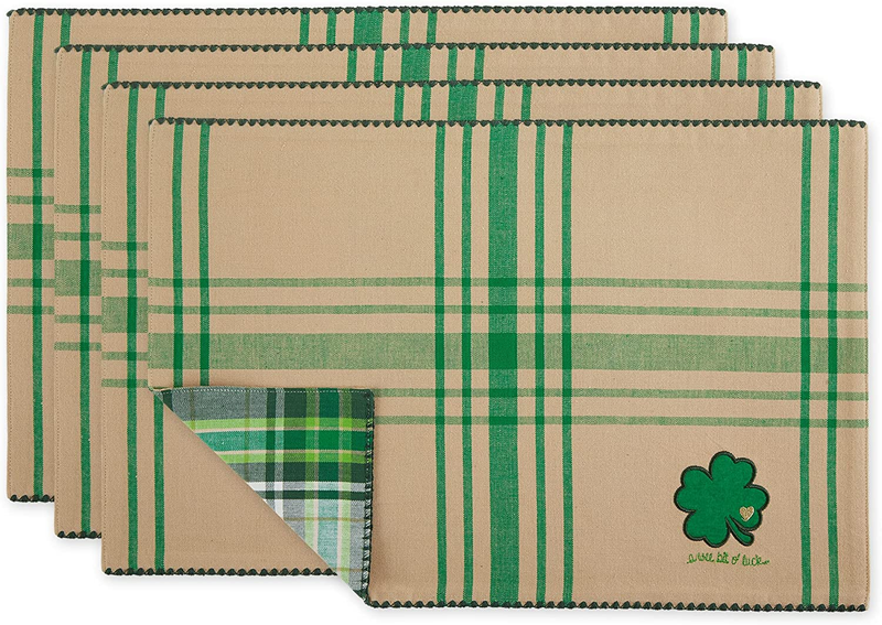DII St. Patrick'S Day Collection Tabletop, Table Runner, 14X74", Shamrock Arts & Entertainment > Party & Celebration > Party Supplies DII Wee Bit O' Luck Reversible Placemat Set, 13x19" 