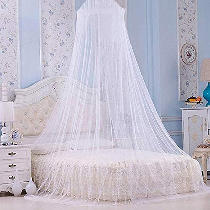 KRISMYA White Mosquito Bed Net Large Screen Netting Bed Canopy Circular Curtain/Keeps Away Insects & Flies for Home & Travel Sporting Goods > Outdoor Recreation > Camping & Hiking > Mosquito Nets & Insect Screens KRISMYA   