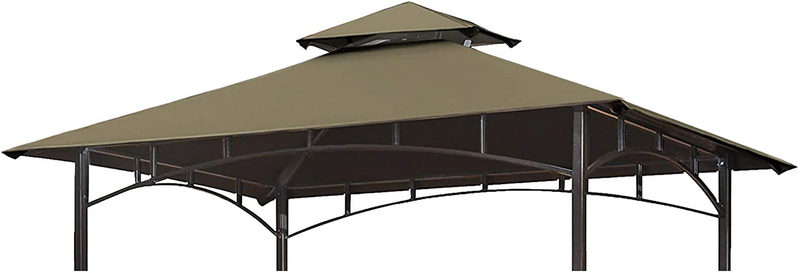 Eurmax 5FT x 8FT Double Tiered Replacement Canopy Grill BBQ Gazebo Roof Top Gazebo Replacement Canopy Roof（Cocoa） Home & Garden > Lawn & Garden > Outdoor Living > Outdoor Structures > Canopies & Gazebos Eurmax Cocoa  