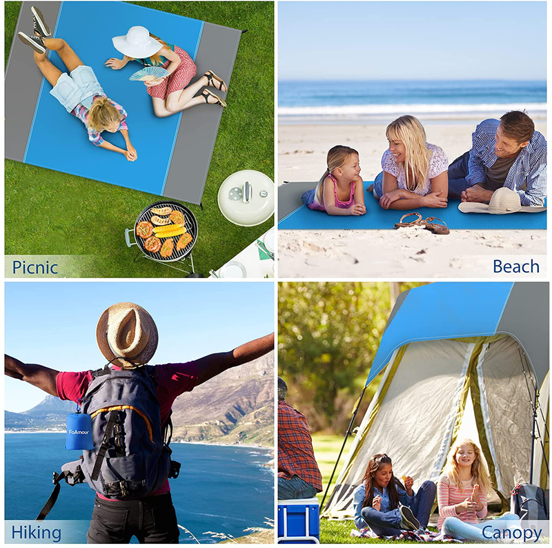 FaAmour Beach Blanket Waterproof Sandproof - 79" X 83" Beach Mat Outdoor Blanket for Family Trip, Heat Resistant Quick Drying Picnic Mat Lightweight Beach Accessories for Travel Camping Hiking Home & Garden > Lawn & Garden > Outdoor Living > Outdoor Blankets > Picnic Blankets FaAmour   