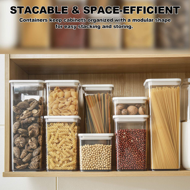 Tbmax Airtight Food Storage Containers 6 Pieces - Pantry Organization and Storage Container Set with Lids for Cereal, Pasta, Spaghetti, Flour, Sugar