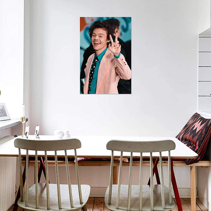 MYST Singer Harry Styles Poster Prints on Canvas 12X18 Inch for Girl'S Bedroom Living Room Wall Decor Unframed