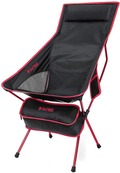 G4Free Lightweight Portable High Back Camping Chair, Folding Backpacking Camp Chairs Upgrade with Headrest & Pocket for Outdoor Travel Picnic Hiking Fishing Sporting Goods > Outdoor Recreation > Camping & Hiking > Camp Furniture G4Free Red  