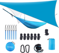 HAHASOLE Camping Hammock with Mosquito Net - Includes Tree Straps & Carabiners - Ripstop Nylon Lightweight & Portable Travel Bed Set with Bug Net for Hiking Backpacking Beach, Easy Setup Outdoor Gear Home & Garden > Lawn & Garden > Outdoor Living > Hammocks HAHASOLE Lake Blue  