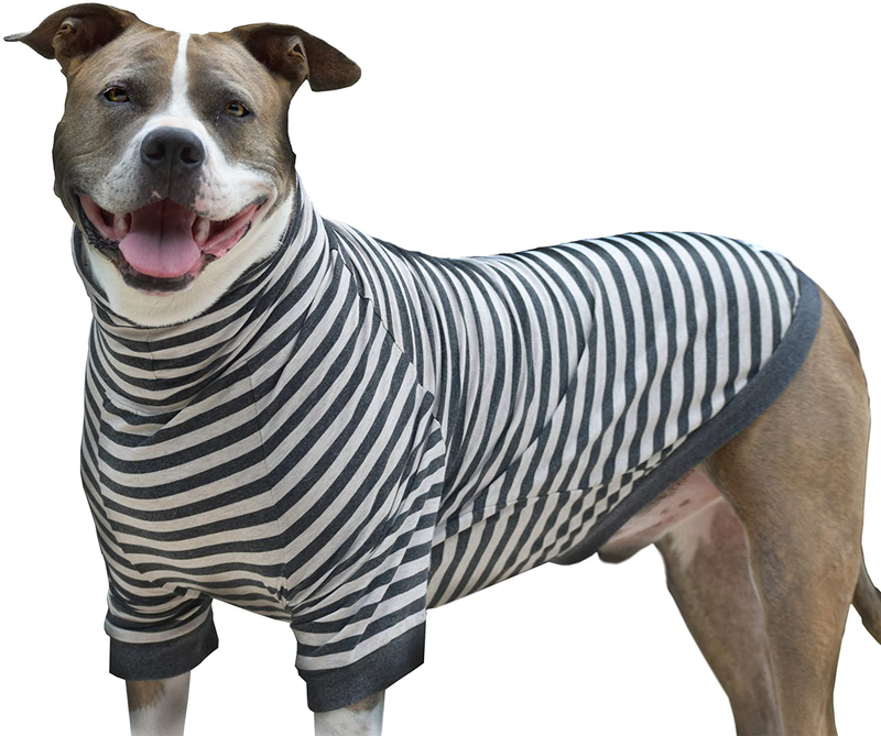 Tooth & Honey Big Dog Stripe Shirt Pullover Full Belly Coverage (Large)