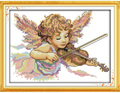 Printed Cross Stitch Kits 11CT 15X19 inch 100% Cotton Holiday Gift DIY Embroidery Starter Kits Easy Patterns Embroidery for Girls Crafts DMC Stamped Cross-Stitch Supplies Needlework Girl Adventure Arts & Entertainment > Hobbies & Creative Arts > Arts & Crafts > Art & Crafting Tools > Craft Measuring & Marking Tools > Stitch Markers & Counters ITSTITCH Angel 11.4x9 inch  
