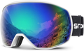 Snowledge Ski Goggles for Men Women with UV Protection, Anti-Fog Dual Lens  Snowledge 09 W-fk Green  