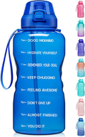 Fidus Large 1 Gallon/128oz Motivational Water Bottle with Time Marker & Straw,Leakproof Tritan BPA Free Water Jug,Ensure You Drink Enough Water Daily for Fitness,Gym and Outdoor Sports Sporting Goods > Outdoor Recreation > Winter Sports & Activities Fidus A9.6-Deep Blue 1 Gallon 