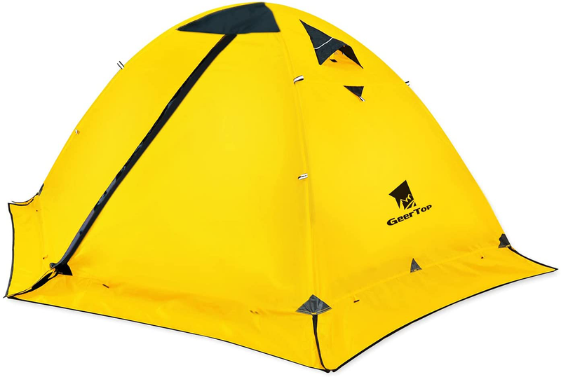 GEERTOP 2 Person Tent for Camping 4 Season Waterproof Ultralight Backpacking Tent 2 People Double Layer All Weather Easy Setup Tents for Outdoor Survival, Hiking, Backpack Travel, Mountaineering Sporting Goods > Outdoor Recreation > Camping & Hiking > Tent Accessories GEERTOP Yellow  