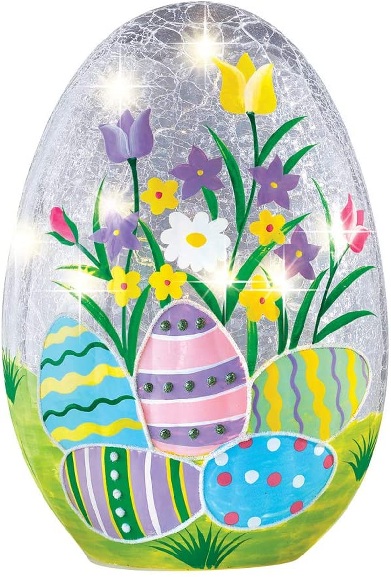 Collections Etc Lighted Crackled Glass Easter Egg Table Decoration Home & Garden > Decor > Seasonal & Holiday Decorations Collections Etc   