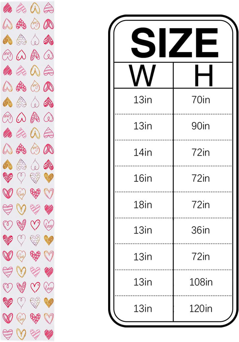 Fantasy Staring Valentine'S Day Table Runner - Love Heart Print Dresser Scarf Mother'S Day Table Runner for Wedding/Party/Events (13 X 90 Inch) Home & Garden > Decor > Seasonal & Holiday Decorations Fantasy Staring   