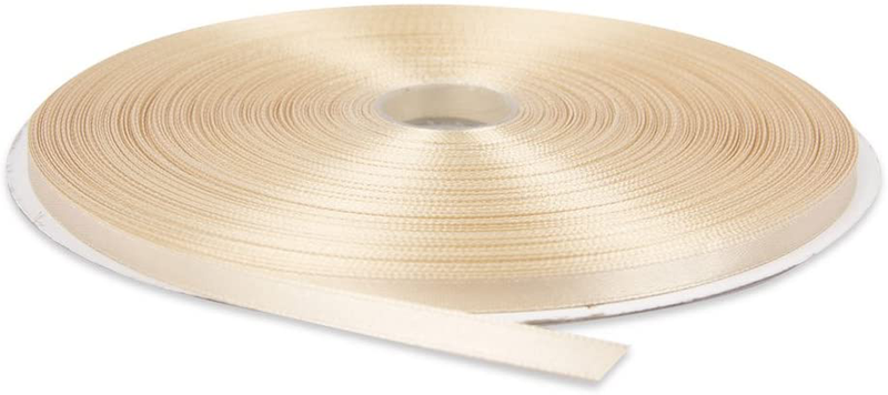 Topenca Supplies 3/8 Inches x 50 Yards Double Face Solid Satin Ribbon Roll, White Arts & Entertainment > Hobbies & Creative Arts > Arts & Crafts > Art & Crafting Materials > Embellishments & Trims > Ribbons & Trim Topenca Supplies Nude 1/4" x 50 yards 