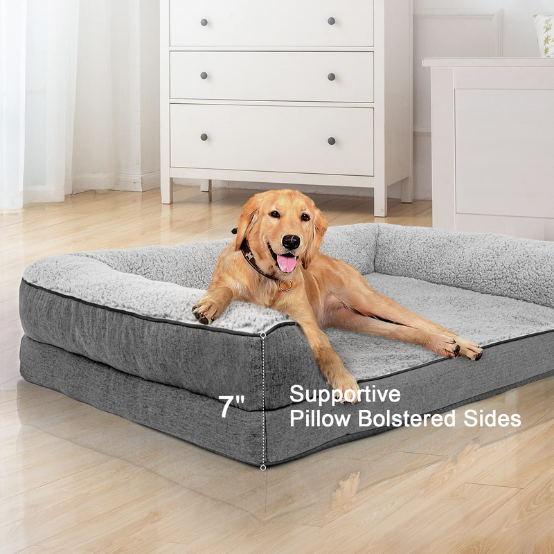 Orthopedic Large Dog Bed, Washable Pet Sofa Bolster Bed with Removable Cover & Orthopedic Foam, Large Dog Beds for Dogs under 60 Lbs Animals & Pet Supplies > Pet Supplies > Dog Supplies > Dog Beds DogBaby   