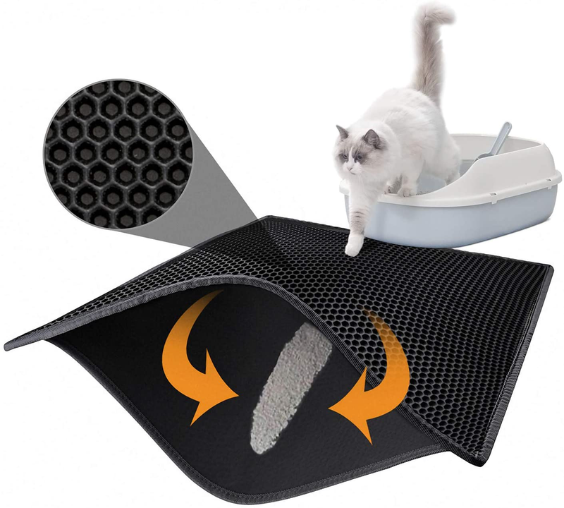 Pieviev Cat Litter Mat-Super Size Animals & Pet Supplies > Pet Supplies > Cat Supplies > Cat Litter Pieviev Black 30''X24'' 