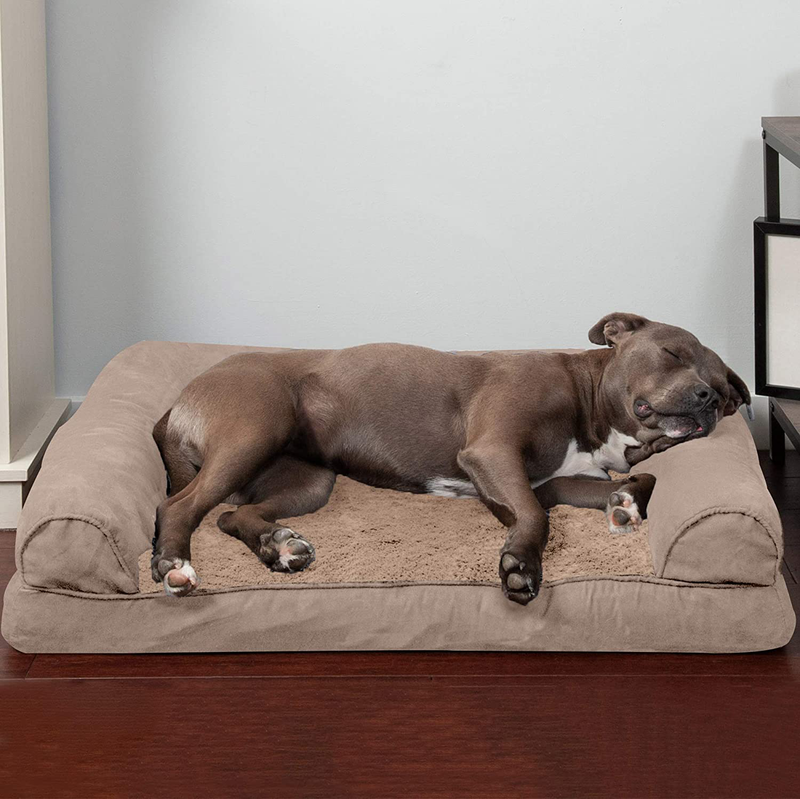 Furhaven Orthopedic, Cooling Gel, and Memory Foam Pet Beds for Small, Medium, and Large Dogs and Cats - Plush and Suede Sofa, Quilted Sofa, Comfy Couch Dog Bed, and More