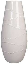 Hosley 12 Inch High White Textured Ceramic Vase Ideal Gift for Weddings Party Home Spa Settings Reiki O3 Home & Garden > Decor > Vases Hosley White  