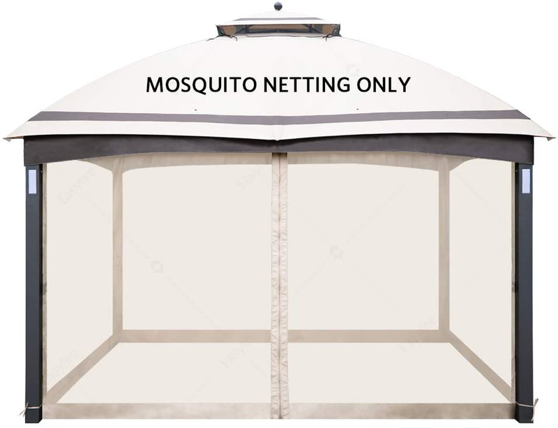 Easylee Universal 10’x 10’ Gazebo Replacement Mosquito Netting, 4-Panel Netting Walls for Patio with Zippers (Beige) Home & Garden > Lawn & Garden > Outdoor Living > Outdoor Structures > Canopies & Gazebos Easylee   