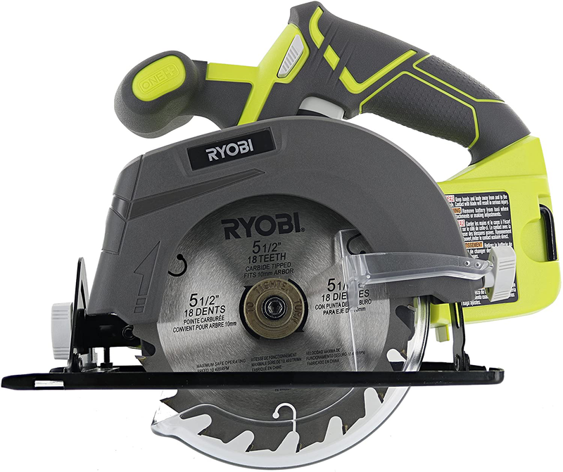 Ryobi One P505 18V Lithium Ion Cordless 5 1/2" 4,700 RPM Circular Saw (Battery Not Included, Power Tool Only), Green Hardware > Tools > Multifunction Power Tools RYOBI Default Title  