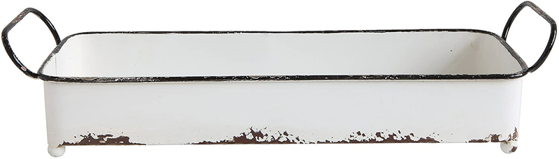 Creative Co-Op DA8543 Decorative Rectangle Distressed Metal Tray Multicolor, 16x3