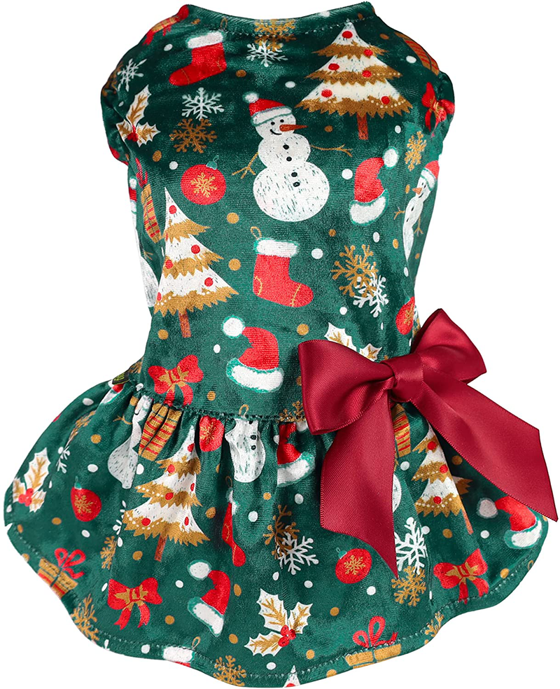 Fitwarm Holiday Theme Dog Valentines Outfit Romantic Valentine'S Day Dogs Dresses Lightweight Velvet Pet Clothes Dog Costume Puppy Dress Doggie Party Girl One Piece with Bowknot Cat Apparel Animals & Pet Supplies > Pet Supplies > Cat Supplies > Cat Apparel Fitwarm   