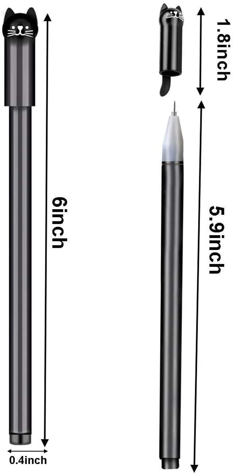 Sencoo 12 pack Black Cute Cat Pens 0.5mm Japanese Kawaii Gel Pens Ball Point Pens for School Office Supplies Office Supplies > General Office Supplies sencoo   