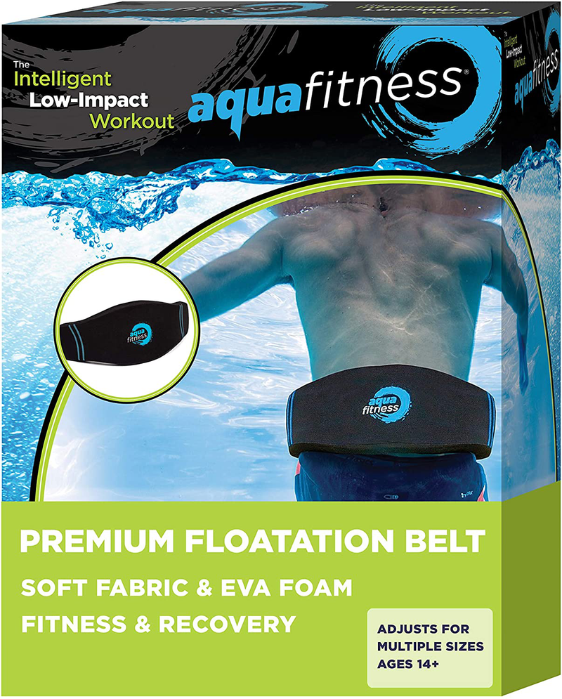 New & Improved AQUA 6 Piece Fitness Set for Water Aerobics, Pool Exercise Equipment, Aquatic Swim Belt, Resistance Gloves, Barbells, Model:AF4730  Aqua LEISURE Fitness Deluxe Flotation Belt  