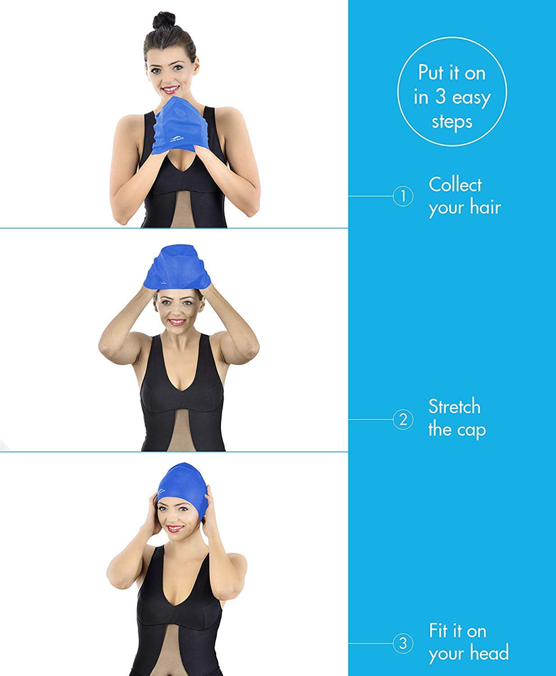 Swim Cap for Long Hair - Silicone Swimcap for Long Hair | Swimming Caps for Women & Men | Silicone Swim Caps for Long Hair - Bathing Cap to Keep Your Hair Dry