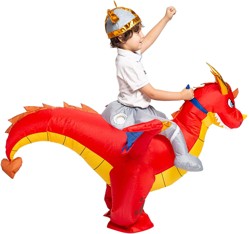 Spooktacular Creations Inflatable Costume Dragon Riding a Fire Dragon Air Blow-up Deluxe Halloween Costume - Child Apparel & Accessories > Costumes & Accessories > Costumes Joyin Inc   
