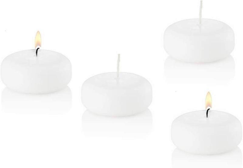 D'light Online Large Floating Candles 3 Inch Bulk Pack for Events, Weddings, Spa, Home Decor, Special Occasions and Holiday Decorations (Set of 72, White) Home & Garden > Decor > Home Fragrances > Candles D'light Online White Medium - 2.37" (Set of 96) 